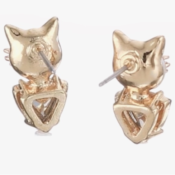 Betsey Johnson Cat stud earrings New - Picture 4 of 8